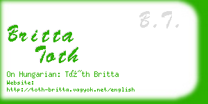 britta toth business card